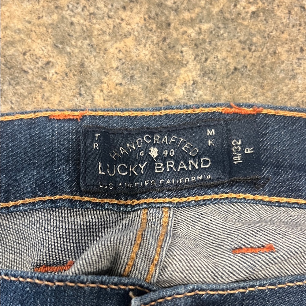 Lucky Brand Blue Denim Jeans with Orange Stitching